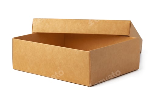 Preview: Open brown cardboard box isolated on white