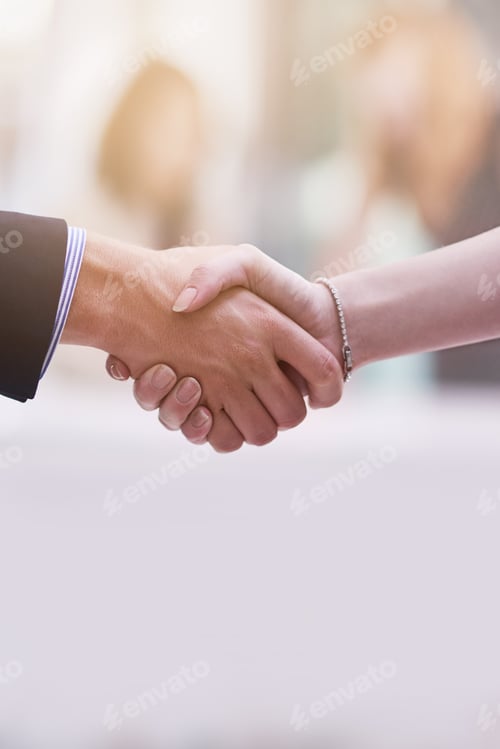 Preview: Pleasure doing business with you. Shot of two businesspeople shaking hands.