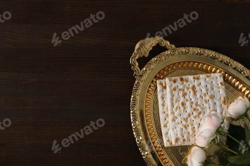 Preview: Concept of jewish Passover holiday, space for text