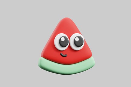 Cartoon watermelon slice character