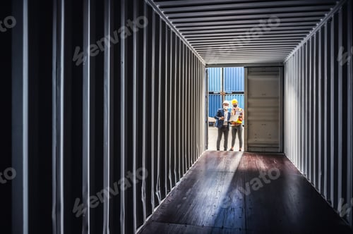 Preview: Engineers and supervisors are checking the quality of shipping containers