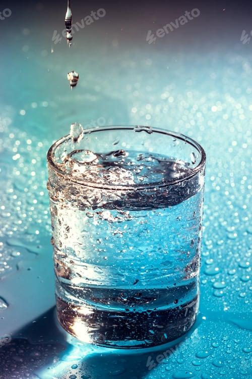 Preview: Glass of water. close up. Creative photo