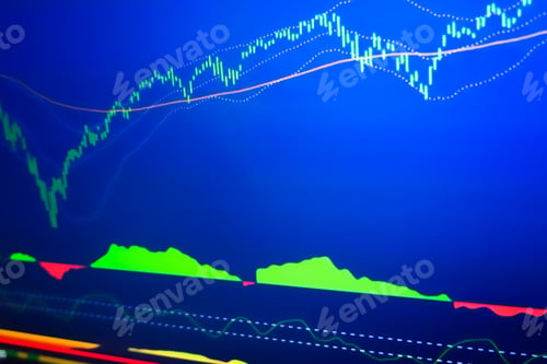 Preview: Stock market charts data of investment on screen