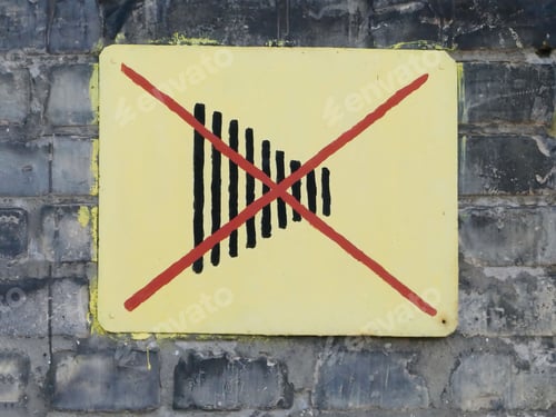 Preview: No photography allowed - drawn sign on a tile on the wall