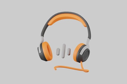 Preview: Orange and gray wireless headphones