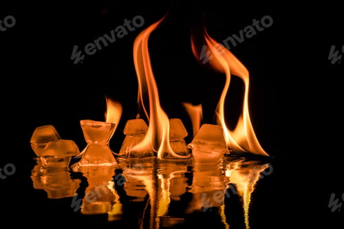 Preview: Photo of burning ice cubes