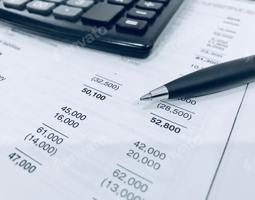 Preview: Calculator and balance sheet suitable to be used on accounting and finance concept 22