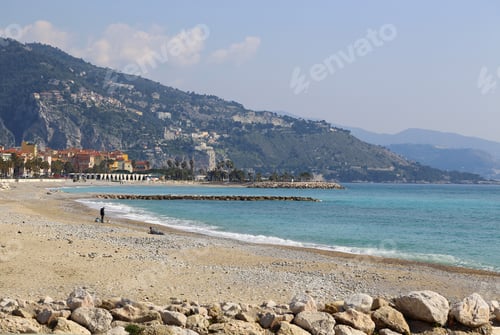 Preview: Beautiful sea view of Menton on French Riviera