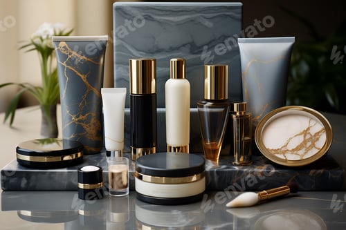 Preview: grey luxury mock up packaging for cosmetic and amenities