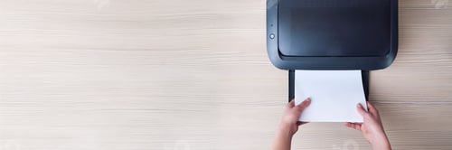 Preview: Printer with Copy Space Wide Banner