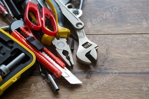 Preview: Industrial work tools,Set of tools isolated