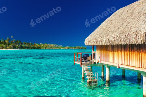 Preview: Over water bungalow with steps into amazing lagoon, Moorea