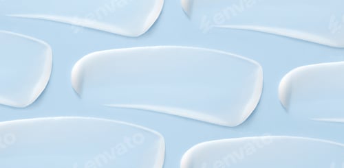 Preview: Abstract Swirls of Creamy White on Light Blue