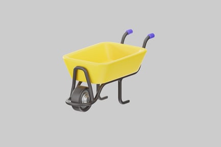 Preview: Bright yellow wheelbarrow