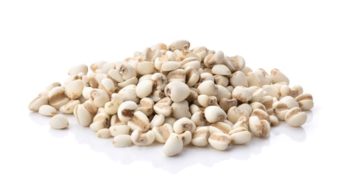 Preview: Pile of Adlay millet ( pearl millet or Job's tears ) isolated on white