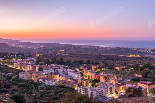 Preview: Agrigento, Sicily, Italy with the Valley of the Temples and the Mediterrean