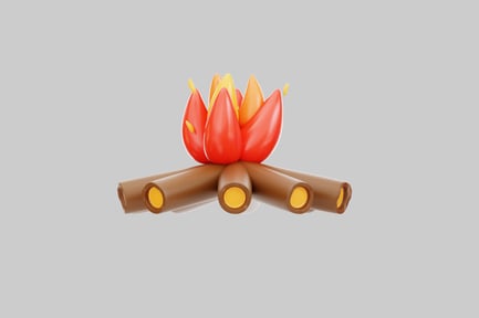 Preview: Campfire with logs and flames