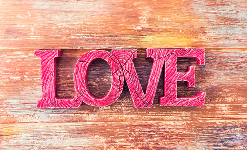 Preview: Love Letter Made From Wood On The Old Wooden Floor
