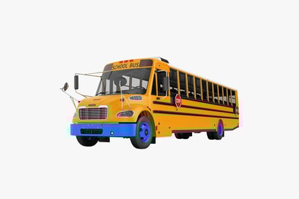 Preview: Yellow Electric School Bus with Stop Sign