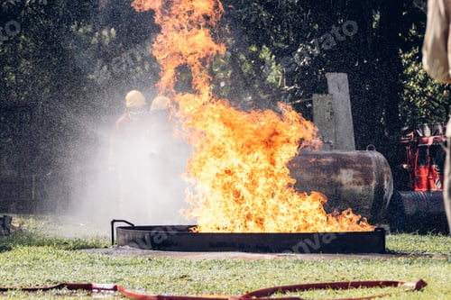 Preview: Firefighter Concept. Several firefighters go offensive for a fire attack.