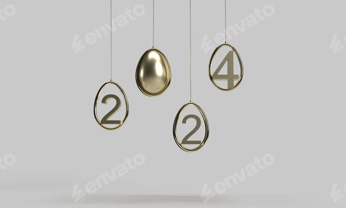Preview: easter egg golden metal yellow orange colour steel line celebration festival april bunny ear easter