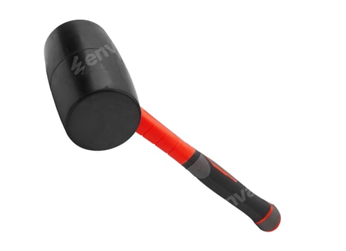 Preview: Rubber hammer isolated on a white background