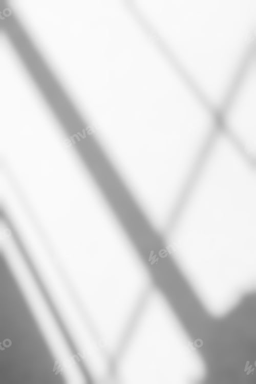 Preview: Light and Shadow silhouette overlay on white wall,Abstract window shadow with light diagonal effect