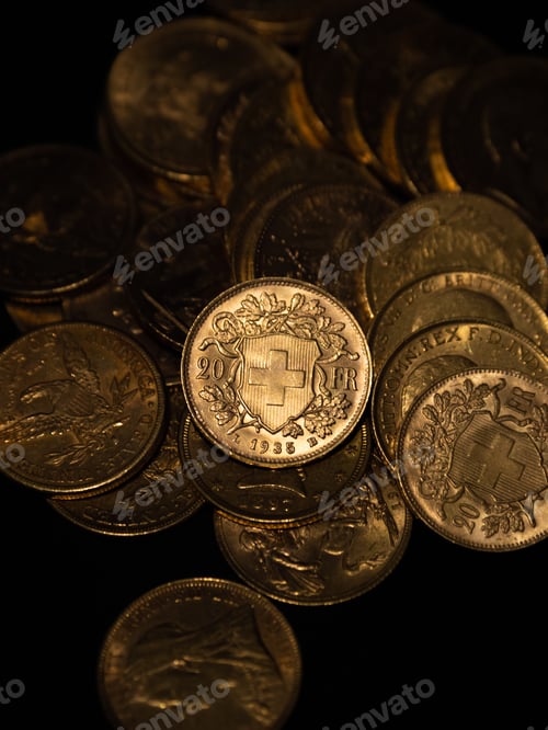 Preview: Gold coins over dark background