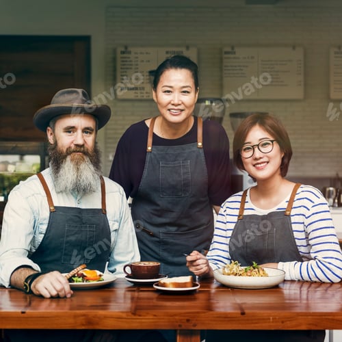 Preview: Family Eating Breakfast Together Coffeehouse Concept