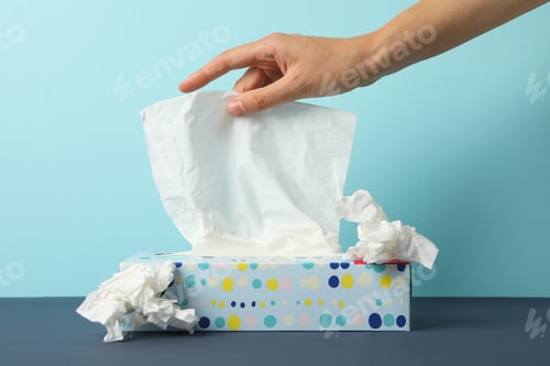Preview: A pack of napkins on a blue background