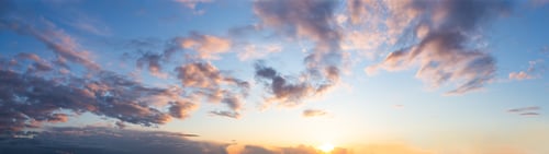 Preview: Panoramic View of Cloudscape during a colorful sunset
