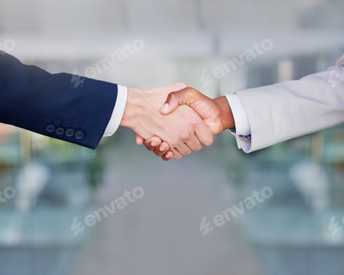 Preview: Great doing business together. Shot of two businesspeople shaking hands.