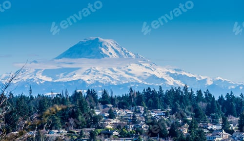 Preview: A View Of Mount Rainier And Homes.