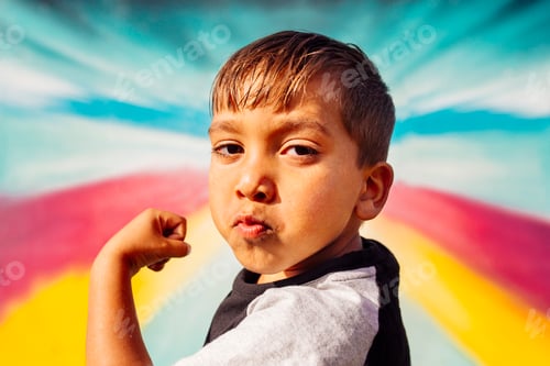 Preview: Portrait of blonde boy looking at camera