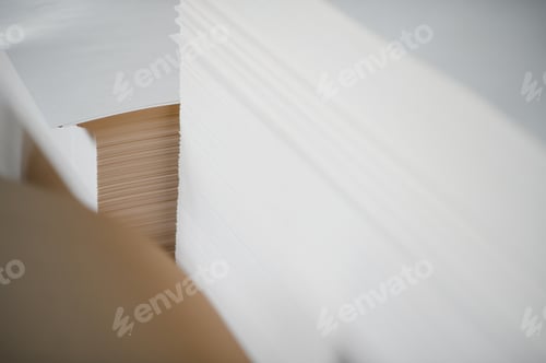Preview: blank sheets of paper in the printer's warehouse