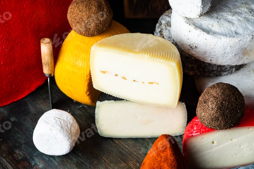 Preview: Assorted cheese. Various type of cheese.