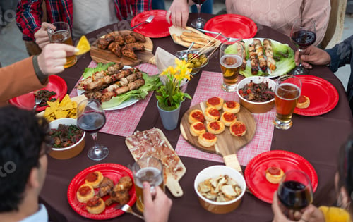 Preview: , mini pizzas, crispy fries alcoholic beverages.