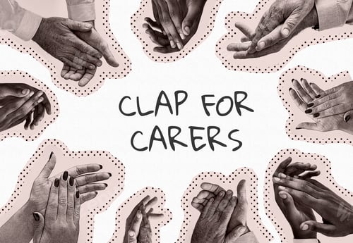 Preview: Clap for our carers social banner template illustration