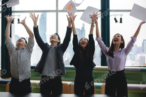 Preview: business group person teamwork successful concept, corporate team meeting at modern office