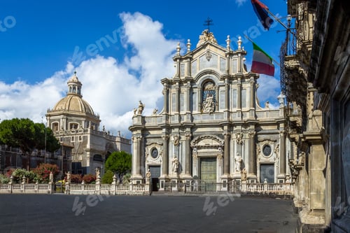 Preview: Cathedral of Santa Agatha at Piazza del Duomo (Cathedral Square) - Catania, Sicily, Italy