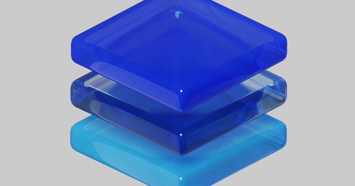 Stack of transparent blocks 3D, Incl. abstract & block - Envato