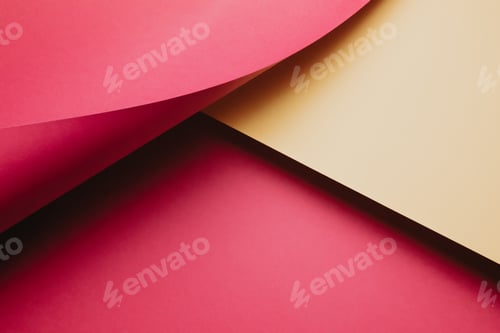Preview: Flat background with different color layers pink and yellow. Abstract modern background