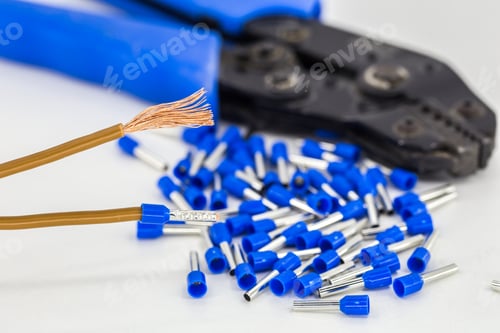 Preview: electrical cable with insulated tip, closeup