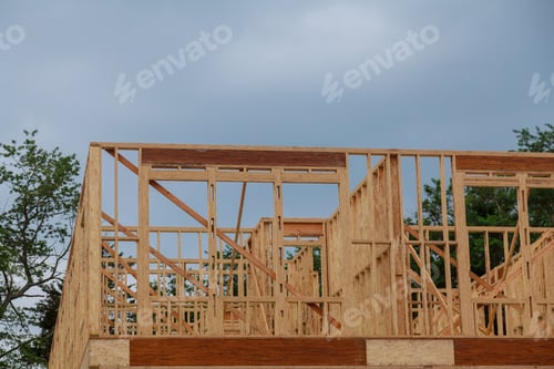 Preview: Framing beam of new house under construction home framing