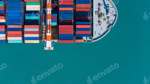Preview: Cargo ship carrying container for export goods to custom ocean.