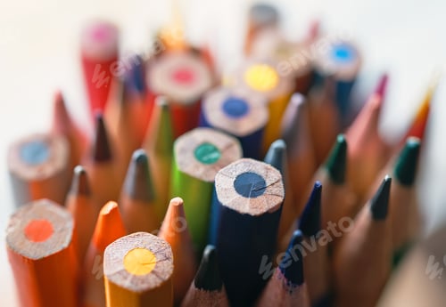 Preview: Close-up view of a bunch of the colored pencil