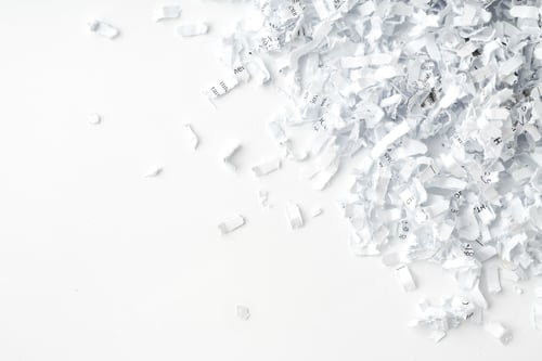 Preview: Shredded paper on white background close up