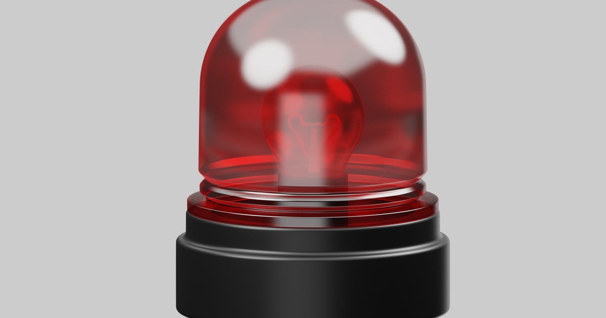 Red emergency alert light 3D, Incl. alert & caution - Envato