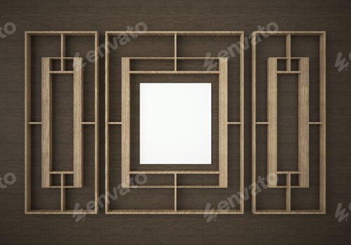 Preview: 3D Mockup poster in Modern interior design minimal style