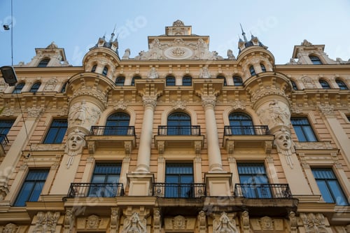 Preview: Low angle view of grand historic building, Riga, Latvia